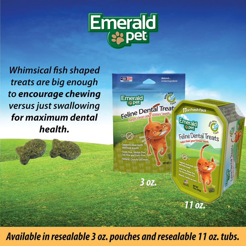 Feline Dental Treats — Tasty and Crunchy Cat Dental Treats Grain Free — Natural Dental Treats to Clean Cat Teeth, Freshen Cat Breath, and Reduce Plaque and Tartar Buildup — Tuna Treats, 3 oz - PawsPlanet Australia