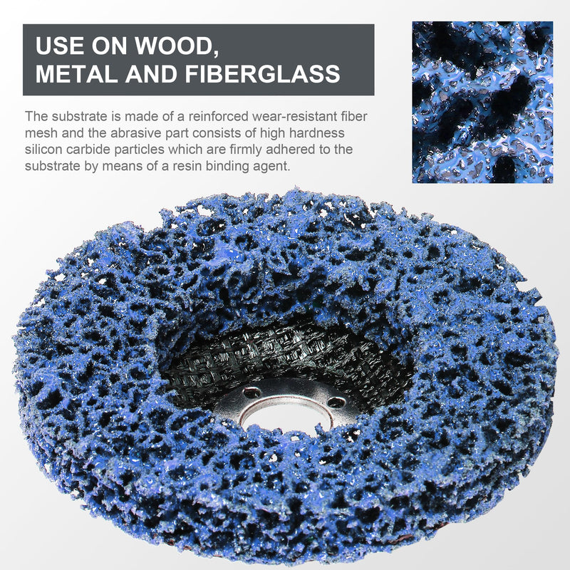 6-Pack Paint Stripping Discs 4” x 5/8” for Angle Grinder Rust & Paint Remover, Includes 2 Purple, 2 Blue, 2 Black - NewNest Australia