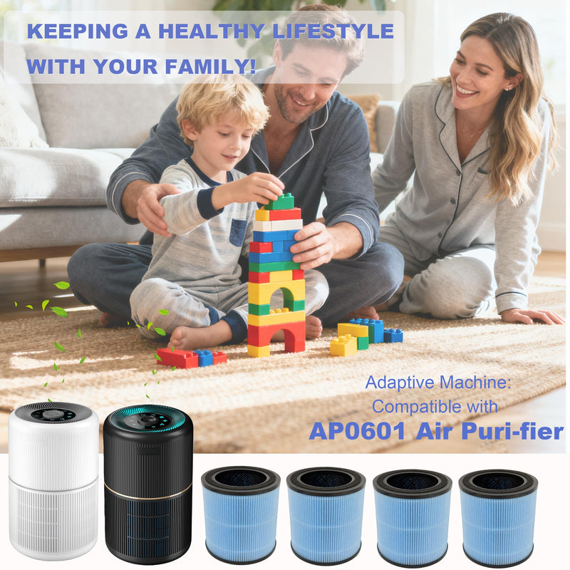 4 Pack AP0601 Replacement Filters Compatible with AIRTOK Air Purifi-er 4 PCS