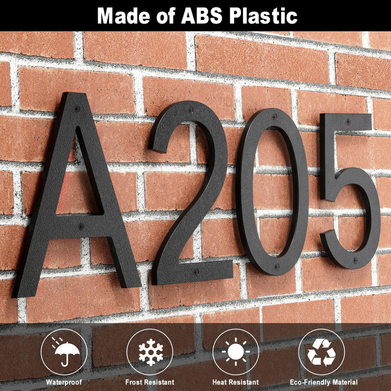 8 Inch Large Floating House Numbers, Black Modern House Number for Outside, Big Plastic Exterior Address Numbers for Door Wall Street (1) 8 Inch Number 1