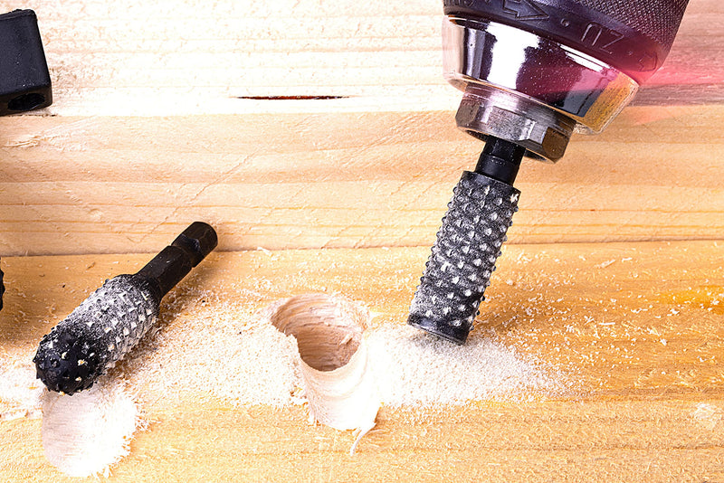 NordWolf 10-Piece Rotary Burr Wood Carving Rasp Files Set, with 1/4" Hex Shank for Wood & Rubber Deburring, Shaping and Grooving - NewNest Australia