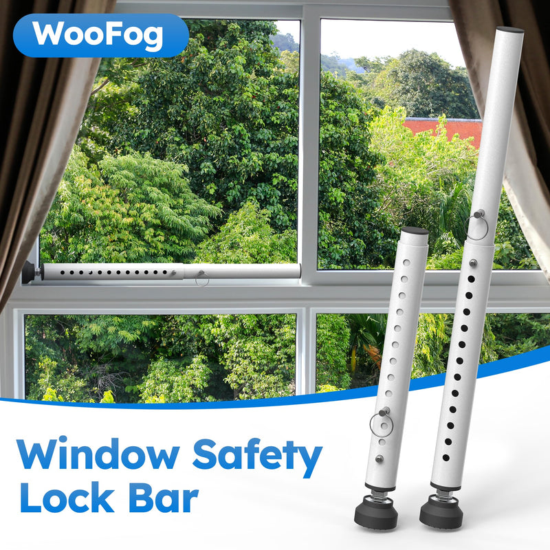Short Window Security Bars, Sliding Door Security Bar, 11-18 inch Window AC Lock Bars Inside, Adjustable Window Burglar Bar for Child Safety, Window Stoppers for Sliding/Vertical Window - 1Pcs 11" to 18"-1 PCS
