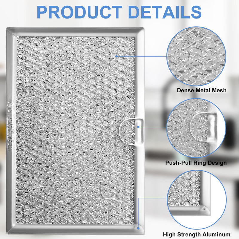5304464105 Microwave Vent Filter 5 x 7-5/8,Fit Frigi-daire G-E Microwave,Replace WB06X10608 5304517871 5304509444 (2 Pack by TOMOON) 2 Pack