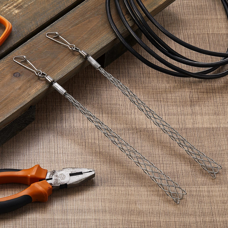 Gisafai 2 Pcs 3/4 in Wire Pulling Grip Mesh Metal Cable Puller Socks Wire Tools for Electrical Grips Light and Heavy Cables