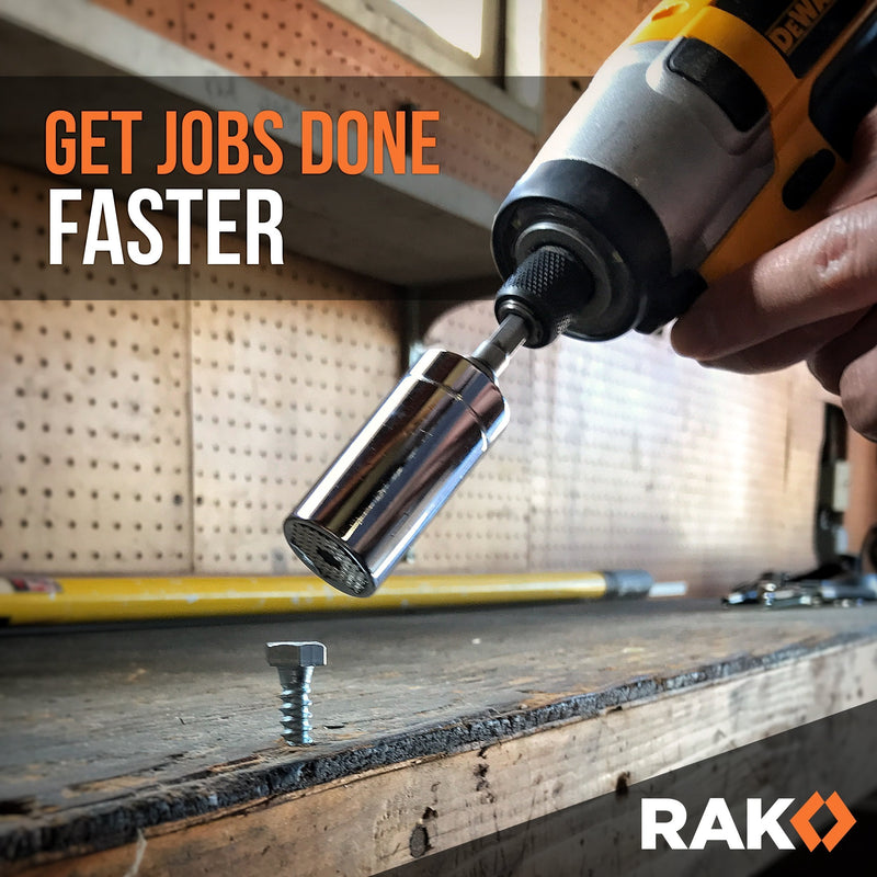 RAK Universal Socket Tool Stocking Stuffer Gifts for Men - Super Socket Gifts for Him - Adjustable Grip Socket Adapter Set for Husband, Mechanic, Handyman, Tools for Men - Christmas Gifts