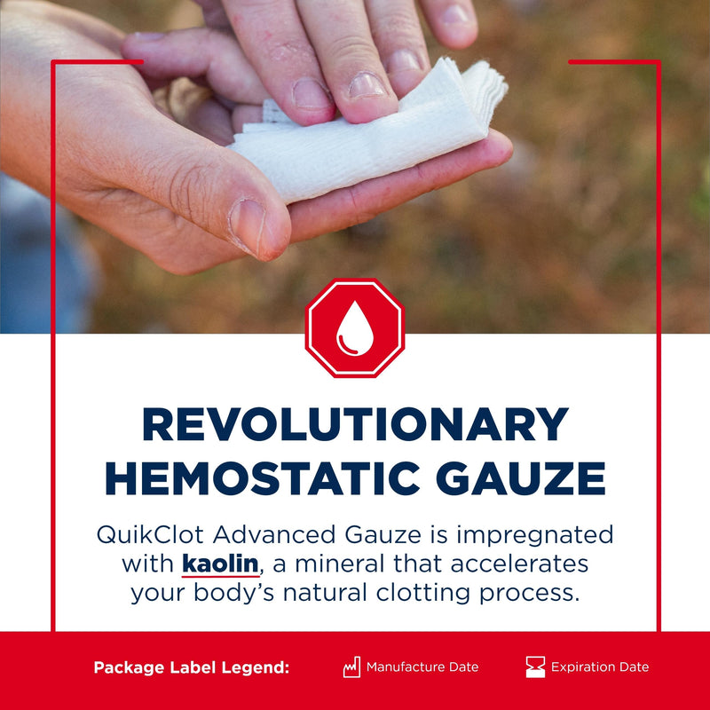 Adventure Medical Kits Trauma Pak with QuikClot & QuikClot Gauze 3" x 2’ - Medical Kit with Gloves, Gauze, Dressing & More - First Aid Kit Includes QuikClot Dressing - Supplies for Wound Care