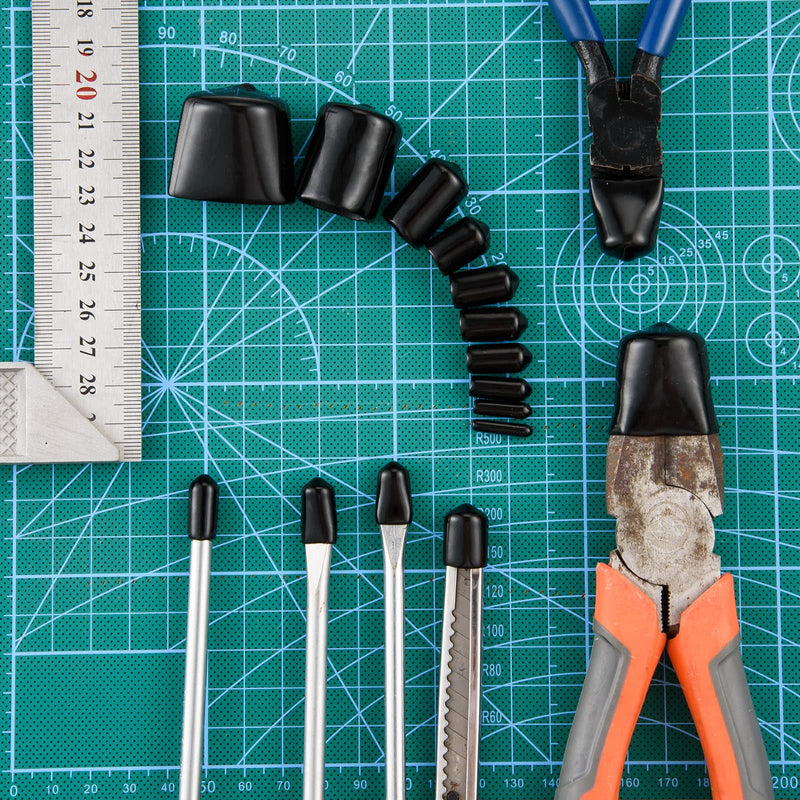 320 Pieces Rubber End Caps Black Round Vinyl End Caps Bolt Screw Covers Caps Rubber Thread Protector Caps Cover in 10 Sizes from 0.08 to 1 Inch Black Caps