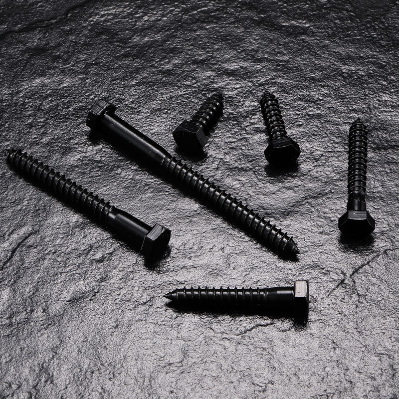 1/4" x 2" Hex Head Lag Screws Bolts 20Pcs 304 Stainless Steel 18-8, Partial Thread, Hexagon Head Wood Screws Black Oxide by SG TZH 20 1/4" x 2"