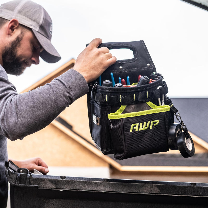 AWP TrapJaw 3-in-1 Electrician Tool Pouch with Spring-Loaded Technology, Designed for Professional Electricians and Maintenance Repair Technicians,Black Portable Tool Box - NewNest Australia