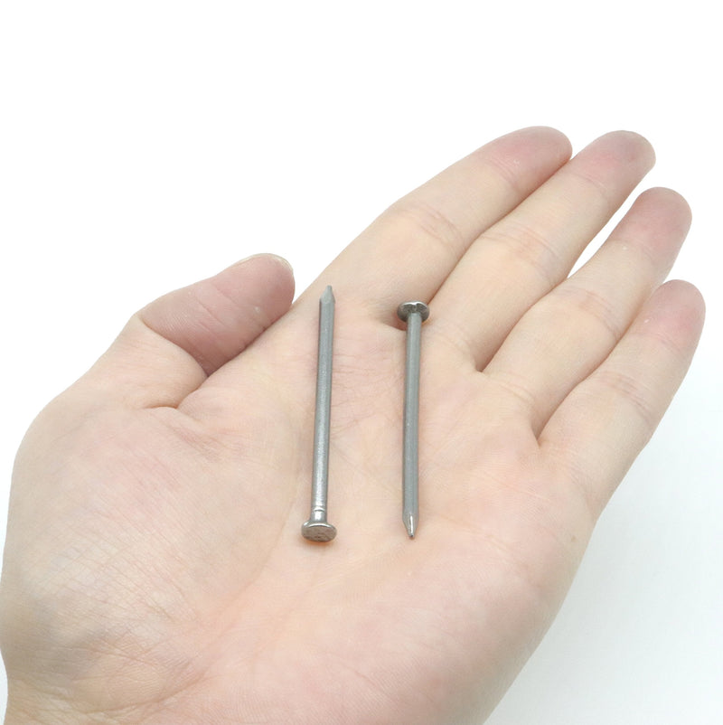 cSeao 100pcs Metal Cement Wood Sliding Nails for Wood Furniture, 50mm 2" Length, Common Nails Hanging Nails Picture Hanging Nails 2.8x50mm