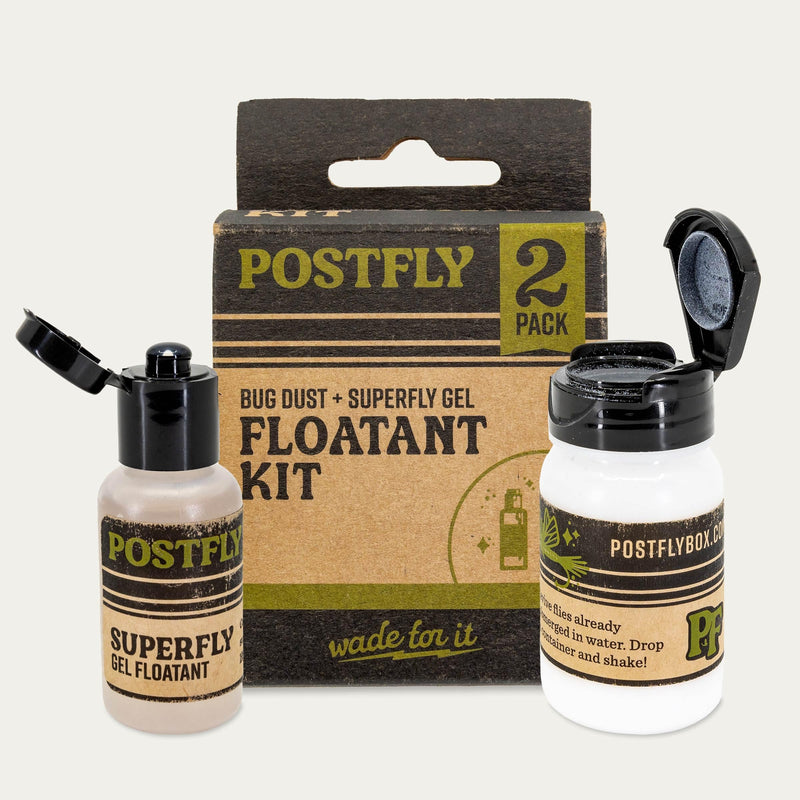 Postfly Fly Floatant Kit | Make Any Fly Float | Dry Shake and Gel | 2 Pack | Made in USA