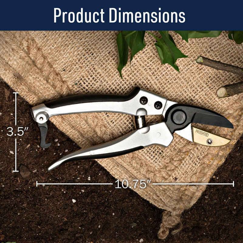 Anvil Pruning Shears for Gardening - 7.75” Heavy Duty Branch Cutter Garden Shears with Rubber Grips for Dry Stems or Small Wood Branches - Hand Pruners for Gardening Tools by Kings County Tools 8" Anvil Pruner