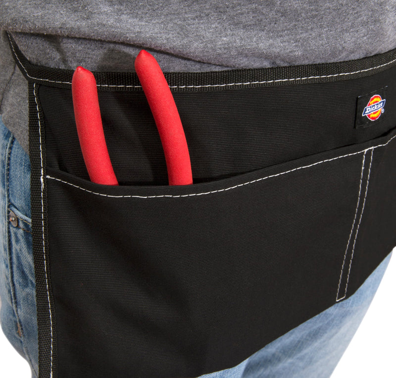 Dickies 2-Pocket Canvas Work Waist Apron, Suitable for Woodworkers, Artists, and other Craftspeople, Black