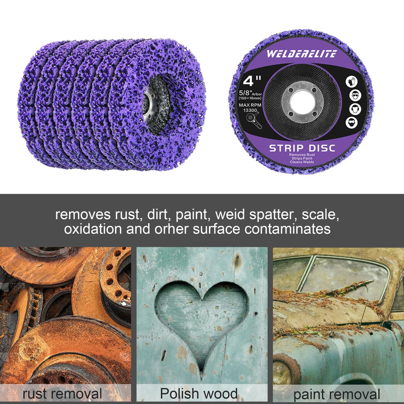 6-Pack Paint Stripper Discs 4" for Angle Grinder Rust Stripping Grinding Wheel Removal Metal Quick Sanding Replacement 4 in - 6 pk