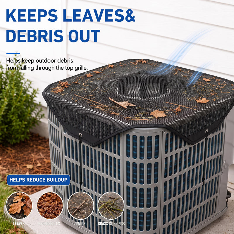 Airflow Lift Central Air Conditioner Cover for Outside 36x36 Mesh Black+Stand 36''x36''