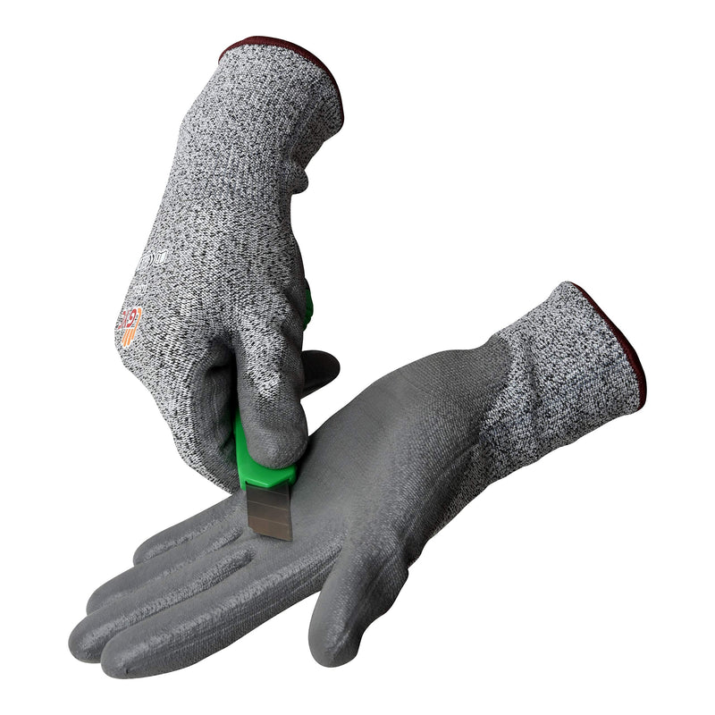GYC Gloves, Cut Resistant Safety Work Gloves - Level 5 Cut Protection, 10 Pairs Pack - Excellent Dexterity & Breathability, Comfortable Soft PU coated (TK-713A/Size 10 - X-LARGE) Tk-713a_10(xl) 10 Pairs