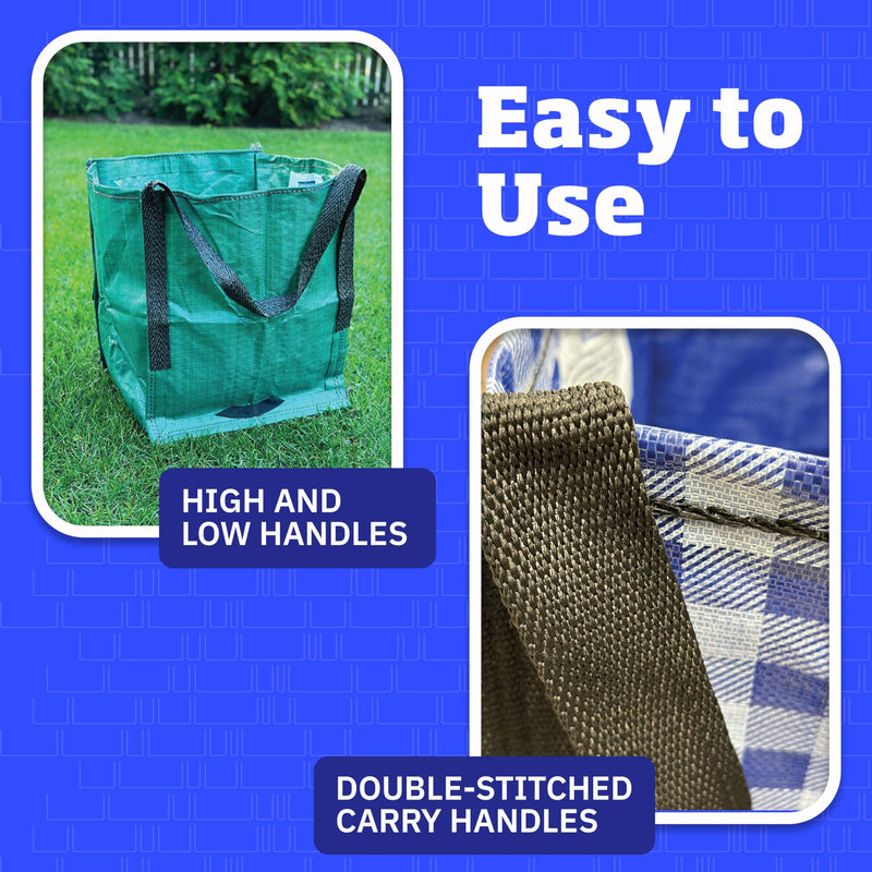 DURASACK Heavy Duty Storage Tote Bag 22-Gallon Rugged Woven Polypropylene Moving Bag, Reusable Self-Standing Design, Holds up to 500 Pounds, Single, Blue, 16 x 16 x 19 inches