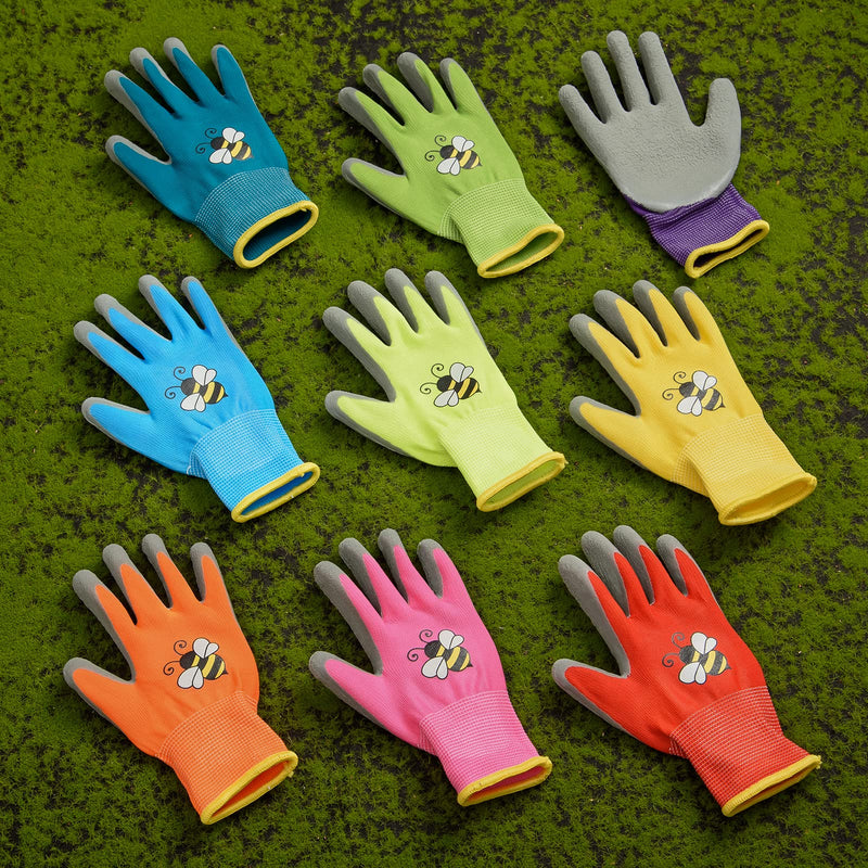 18 Pairs Kids Gardening Gloves Children Garden Glove Foam Rubber Coated Yard Work Gloves for Kids Toddlers Youth Boys Girls (Medium (Age 6-8)) Medium (Age 6-8)