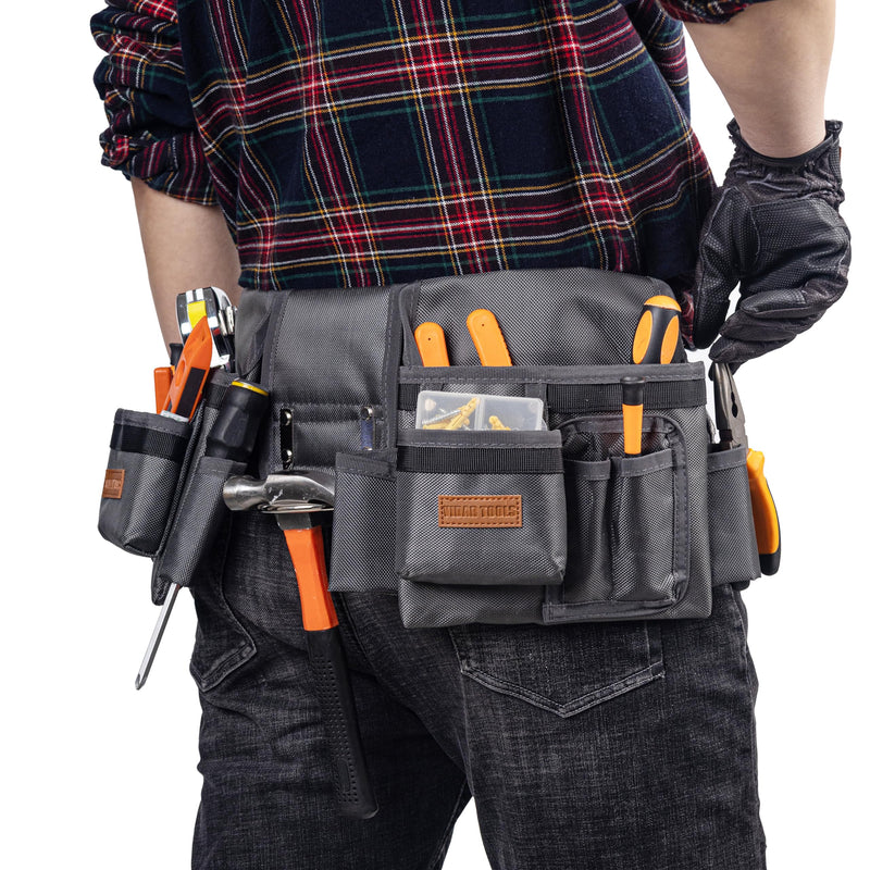 Tool Belt,12 Pockets Tool Belts for Men, Heavy Duty Carpenter/Construction/DIY'er/Electrician .Double layer thickened polyester fiber with waterproof coating. ‎SX-001