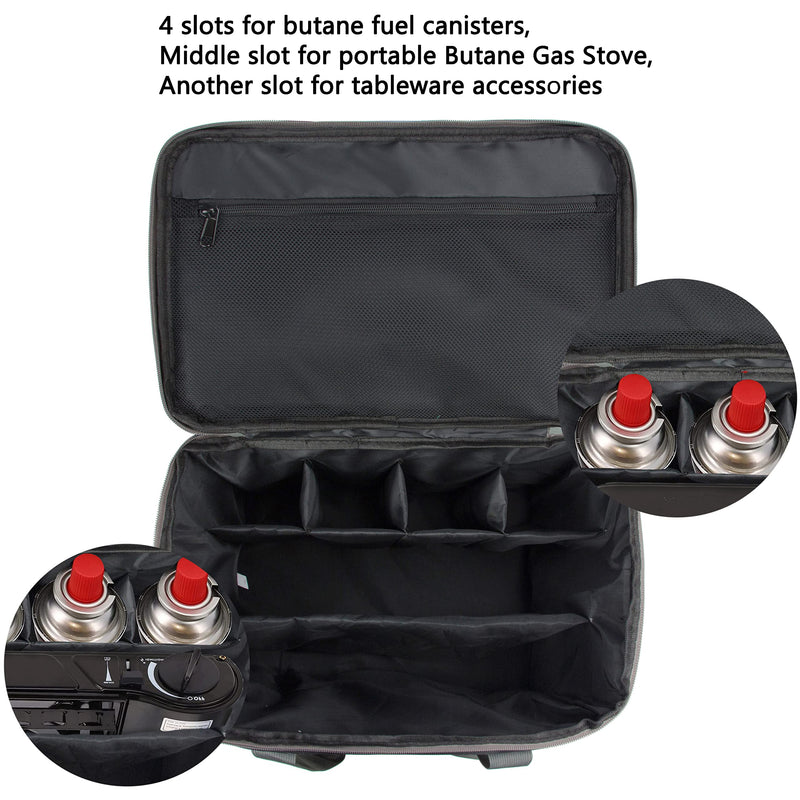 Carrying Bag Compatible with GasOne Portable Butane Gas Stove for Travel, Camping, Picnic Black