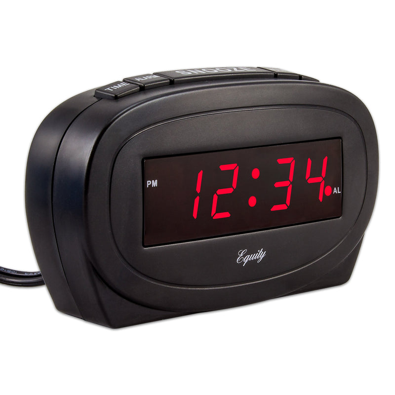 Equity by La Crosse 30228 LED Alarm Clock,Black 4.50"W x 1.85"D x 2.65"H Black