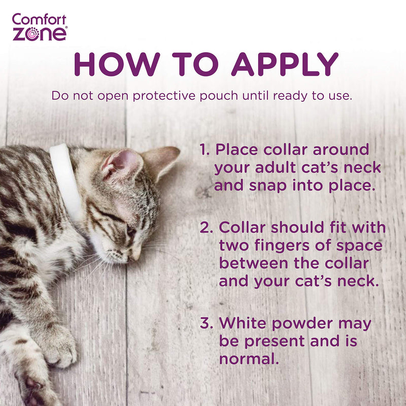 Comfort Zone 2 Pack Cat Calming Pheromone Collar for Cats | De-Stress Your Cat | Helps Cats Feel Safe, Happy, and Calm While Reducing Unwanted Behaviors - PawsPlanet Australia