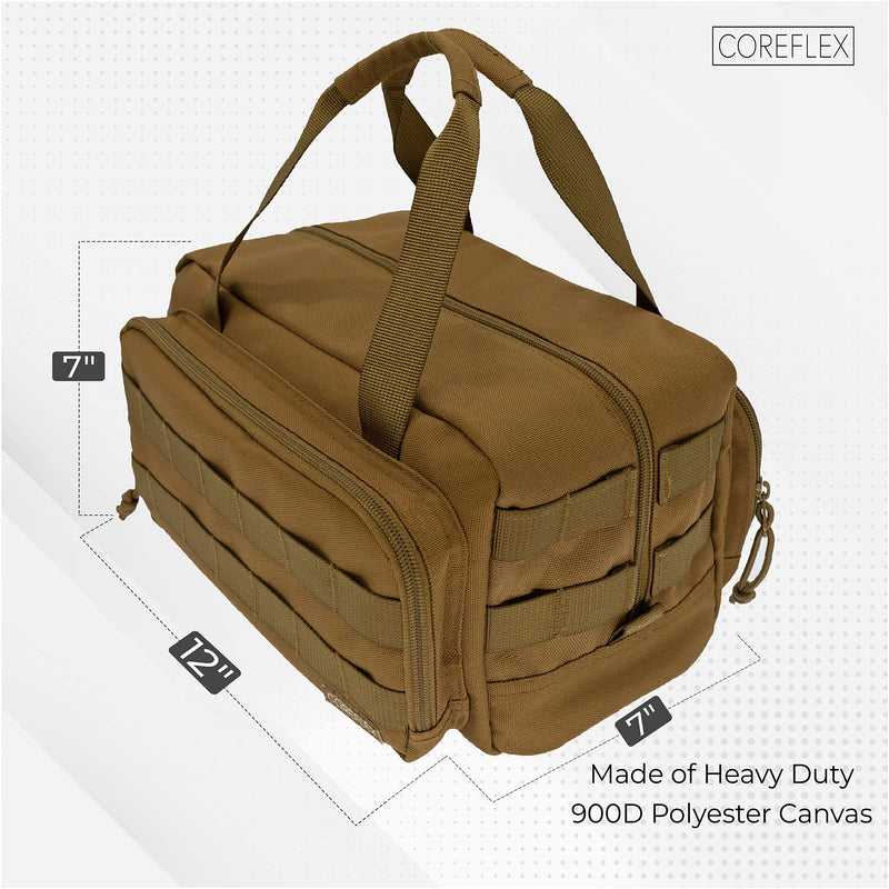 Coreflex 12-Inch Heavy Duty Tool Bag, Tactical Bag, Gear Bag, Range Bag, EDC Bag,Tool Bag for cars, Multi-Purpose Work Bag for Mechanics, Electrician, Carpenters, Builders,Plumbers 12" X 7" X 7" Brown
