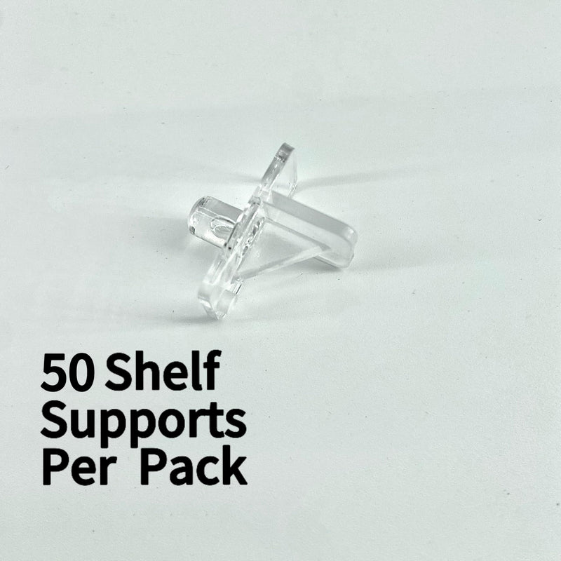 (50 Pcs) U 10136 Shelf Support Peg for Kitchen Cabinet Closet Bookcase Shelves,1/4 Inch,5 lb Load Capacity,Clear Plastic Shelf Pins Transparent 50
