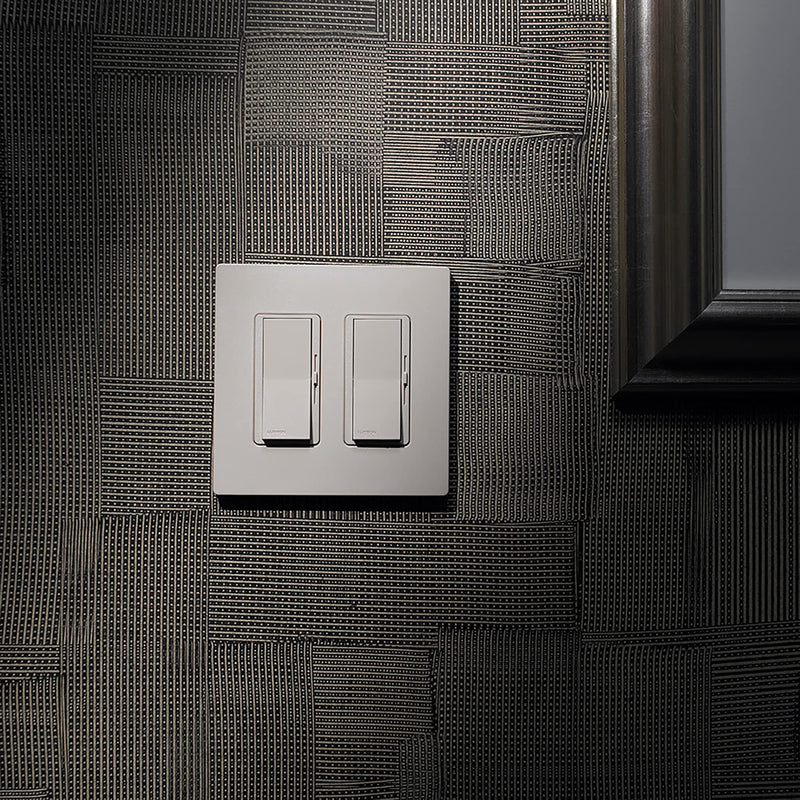 Lutron Claro 2 Gang Decorator/Rocker Wallplate, For Light Dimmers, Switches and Accessories, Snap-On Installation, No Visible Screws, Satin, SC-2-SW, Snow 1 Pack