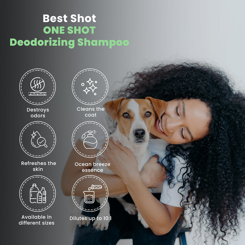 Best Shot One Shot Deodorizing Shampoo, Coat and Skincare Product for Dogs, Cats, and Horses, Eliminates Foul Odors, De-Skunk, Ready-to-Use, 16 Oz. - PawsPlanet Australia