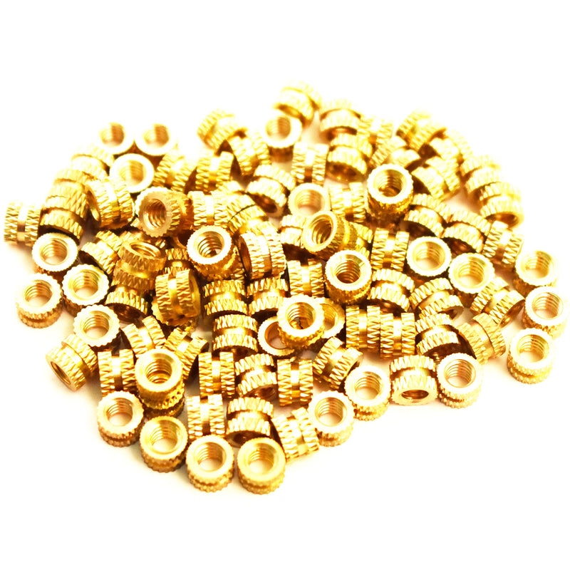 [ J&J Products ] 6-32 Brass Insert 100pcs, 5.5mm OD, 4 mm Length, Female 6-32 Thread, Injection Molding Type,100pcs 100pc - NewNest Australia