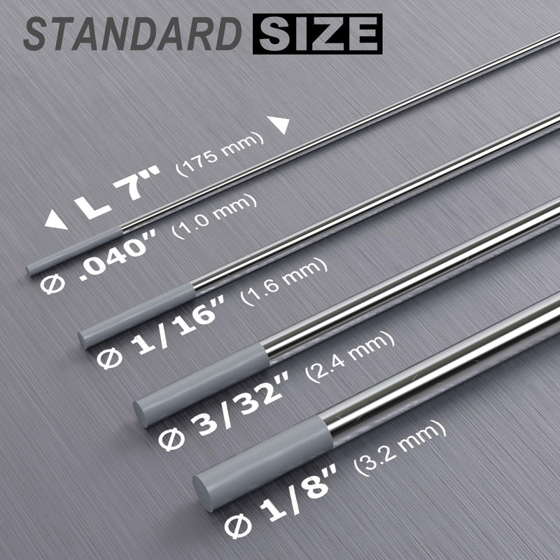 1/16" Gray Tungsten Electrode with Gray Tungsten Rod Storage Container 1/16"
