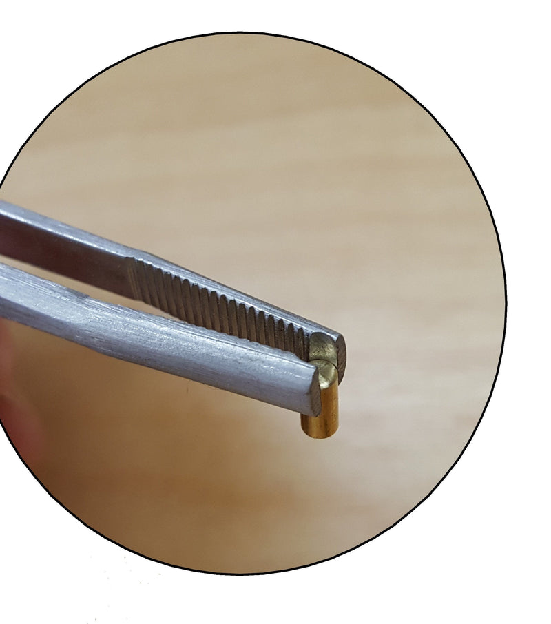 Lock Pin - Tumbler Tweezers - Brushed Stainless Steel, for Locksmith Pinning & Rekeying Kit, 6" Long, grooved for Easy handling, grooved tip for Easy pin gripping, Tools