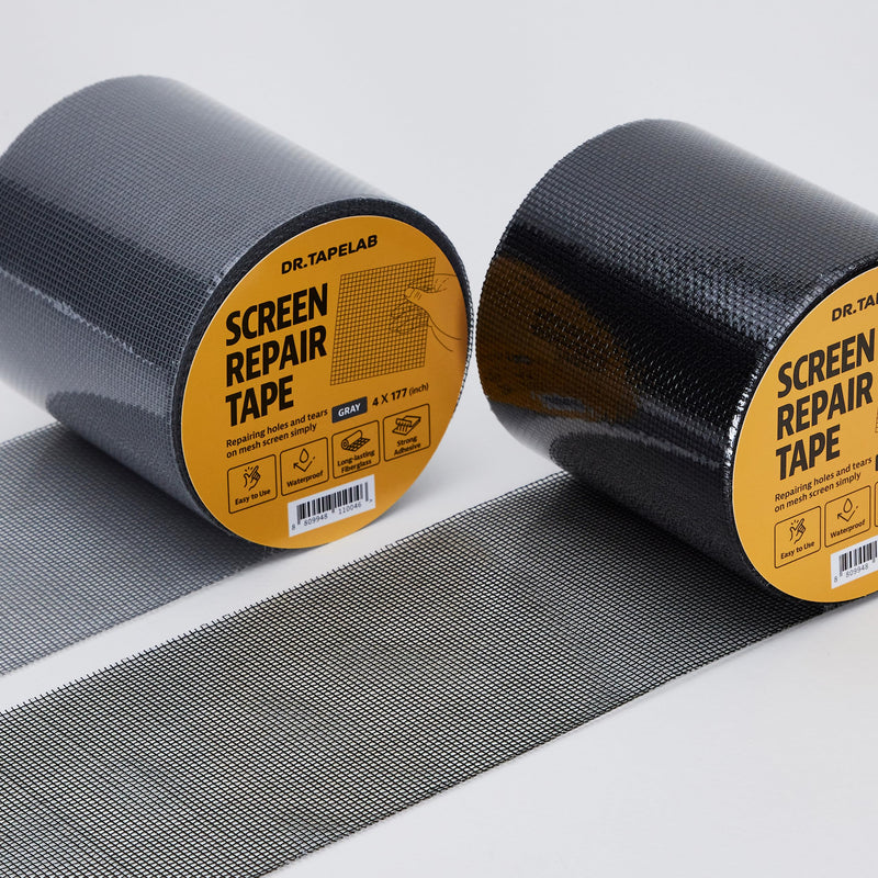 Window Mesh Screen Repair Kit Tape, Black, 4"x177", Strong Adhesive & Waterproof, Covering up Holes and Tears Instantly, for Window and Screen Door, Fiberglass (Black) (Black, 4in x 15FT) - NewNest Australia