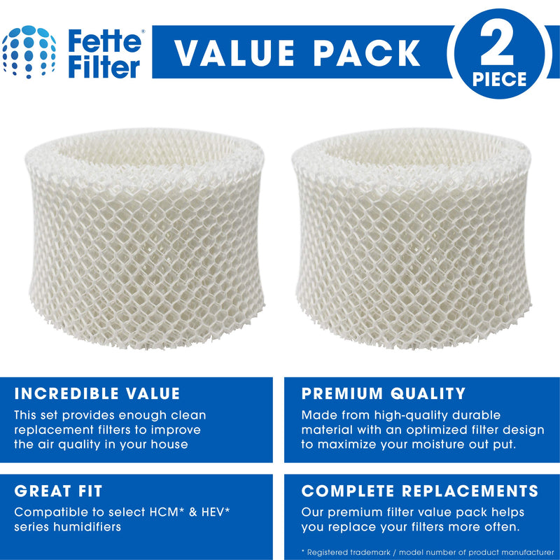 HAC-504 Premium Humidifier Wicking Filter Compatible with Honeywell HAC-504 HAC-504AW HAC504V1 Humidifier Replacement Filter A Replacement for Honeywell Filter HCM 350 & Cool Mist Humidifiers. (2QTY) White 2