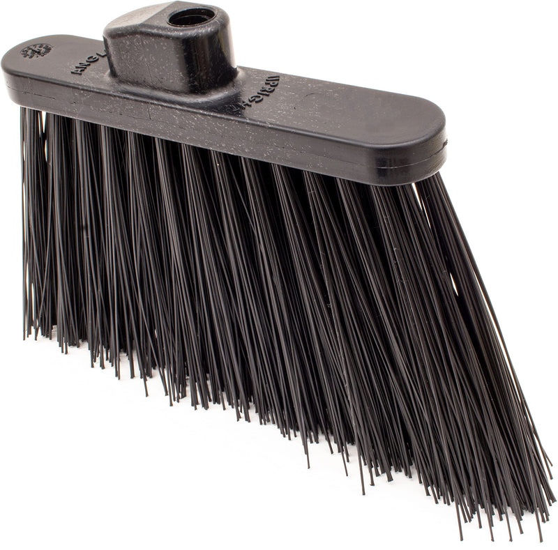 SPARTA Plastic Broom Head, Angled, Un-Flagged for Large Debris Indoor, Outdoor, Home, Restaurant, Lobby, Office, 12 Inches, Black Large Debris Broom Head Single Item 1