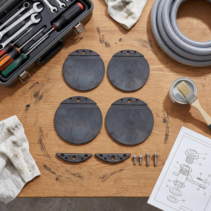 Marine Flapper Scupper Replacement Kit 1.87in 1.57in Rubber Boat Flapper Scupper Repair Kit for Stainless Steel and Plastic Boat Hull Repair Kit