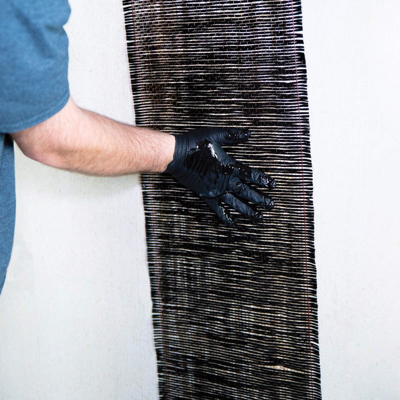 DRICORE PRO Concrete Repair Carbon Fiber Reinforcement Kit (Step Three) | Use Reinforcing Strip With Adhesive To Seal Vertical Indoor and Outdoor Cracks in Home Wall Basement Building Office Workplace