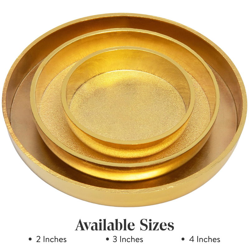 ANDUSTRIAL - Polished Brass Caster Cup - to Protect Expensive Rugs, Carpets, from Indentations - for Grand Piano, Steel Safe, Heavy Furniture, Chair, Sofa, Table - 3" Solid Brass with Felt Pad - 1 Pc 3" Brass Caster Cup