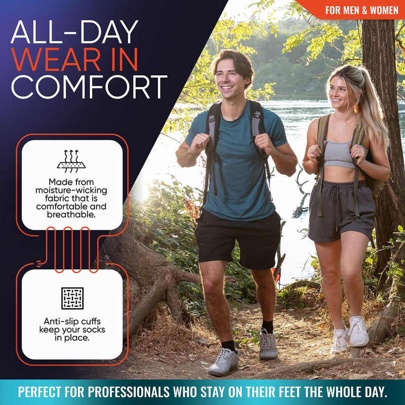 Compression Socks for Plantar Fasciitis, Achilles Tendonitis Relief - (1 Pair) Ankle Compression Sleeve for Heel Spurs, Foot Swelling & Fatigue - Arch Support Brace for Everyday Use Medium Black 2