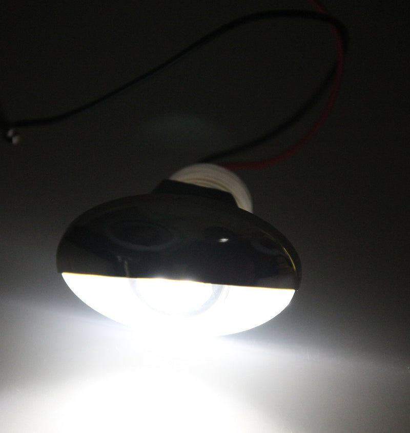 Pactrade Marine Auto RV Trailer Stainless Steel 316 LED Courtesy Accent Bezel Down Clear Lens Light (White) White