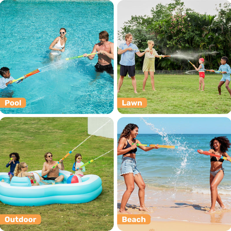 JOYIN 6 Pack Super Blaster Squirt Guns 16.5'' Summer Water Guns Swimming Pool Toys Beach Sand Water Fight Toys Party Favor
