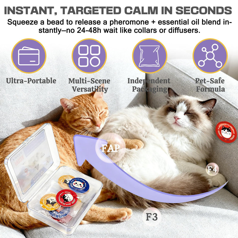 xcivi 12 PCS Cat Calming Diffuser Patch, Portable Cat Calming Patch for Kitty Sift Disposable Cat Litter Box, Cat Anxiety Relief Stress Reduction, Cat Calming Pheromones, for Travel, Car & Home Use