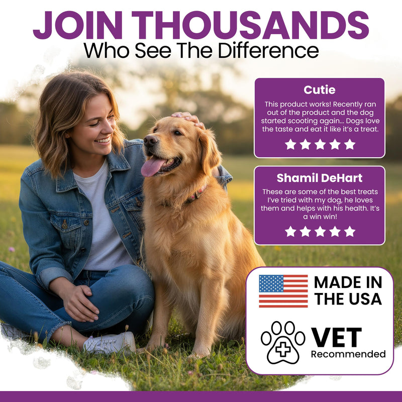 Glands Bowel Support - 14 oz of Stop the Scoot Powder for Scooting, Healthy Anal Glands, and Digestive Health - Made with Pumpkin Powder for Dogs 14 oz.
