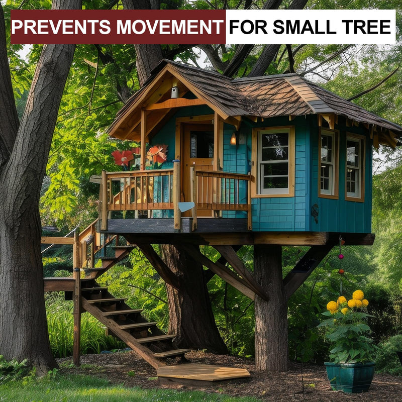 Hicarer Treehouse Hardware 5 Inch Static Uplift Arrestor for One Tree Platforms Carbon Steel Bracket with Lag Bolts Fastens Treehouses Fort Tab to Beam Prevents Movement for Small Tree