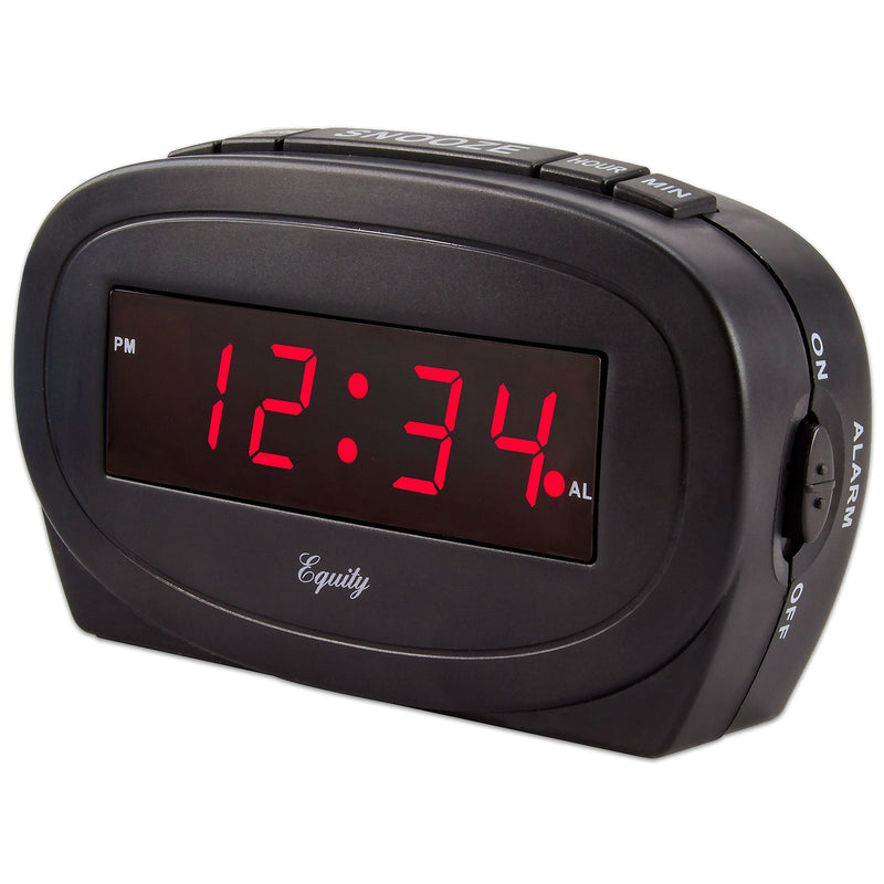 Equity by La Crosse 30228 LED Alarm Clock,Black 4.50"W x 1.85"D x 2.65"H Black
