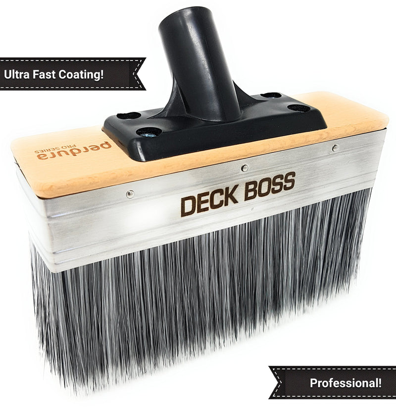 Perdura Deck Boss - 7 Inch Deck Stain Brush Applicator - #1 Rated Deck Staining Brush - Works on Wood, Concrete & Composite - Water and Oil Based Coatings - Floor, Fence & Deck