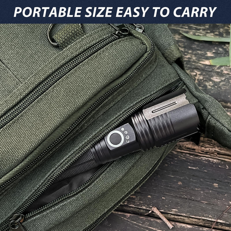 THY TRY 2 Pack Rechargeable Flashlights 90000 High Lumens, Super Bright Rechargeable Flashlights for Home, High Powered Flash Light with 5 Modes for Outdoor Activities