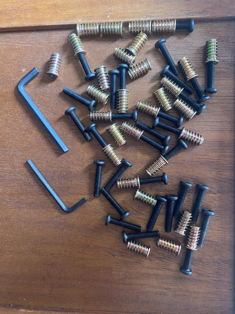 30 Sets 1/4-20 x 15mm Threaded Wood Inserts, Special Thread Inserts with Hex Nuts Fasteners for Furniture, Wooden Products, and Wood Models (M6 x 15mm) M6 x 15mm