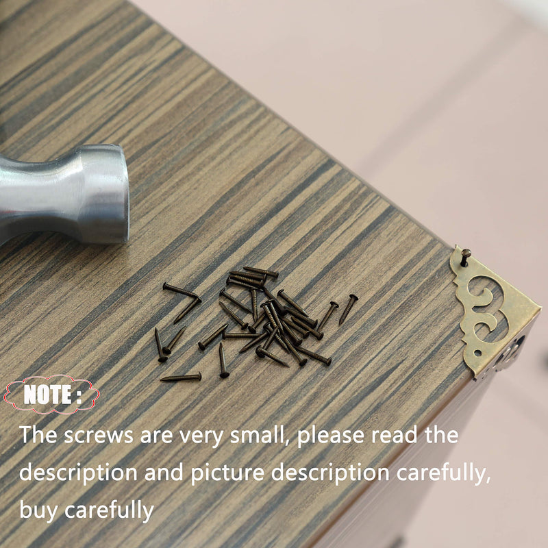 newlng Small Tiny Nails Wooden Screws Compact Antique DIY Decorative Box Accessories Mini Nails Gold Silver Bronze 1x6mm, 1x8mm 1x10mm Boxed 1600pcs Silver Bronze Gold